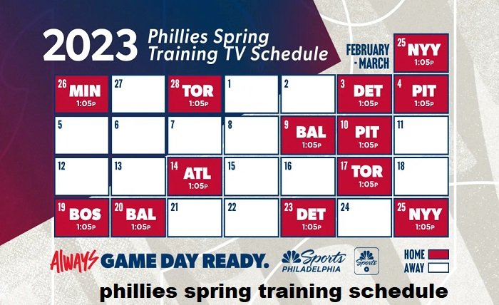 phillies spring training schedule